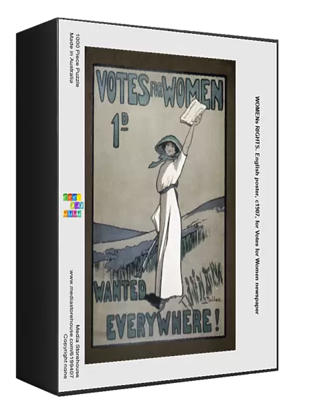 WOMENs RIGHTS. English poster, c1907, for Votes for Women newspaper