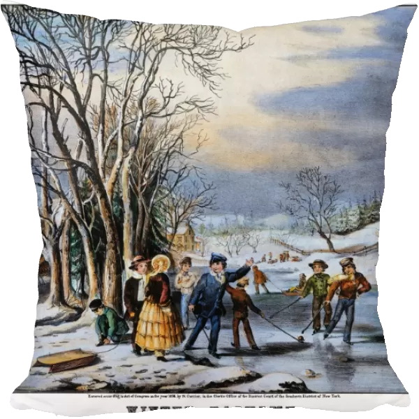 WINTER PASTIME, 1856. Lithograph by Nathaniel Currier, 1856