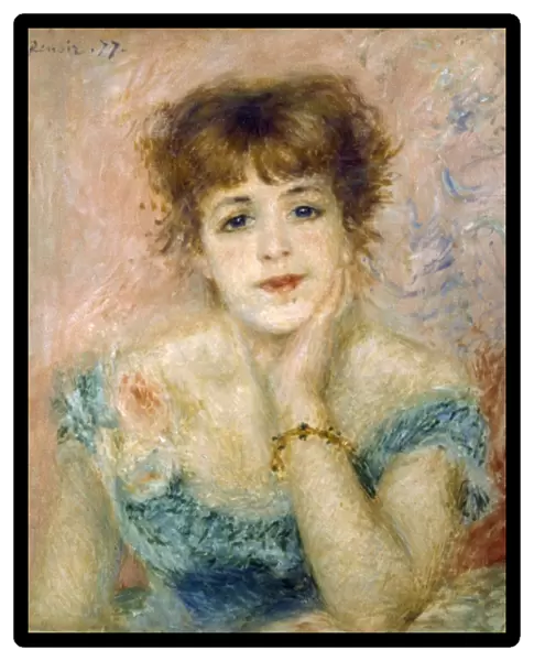 RENOIR: J. SAMARY, 1877. Pierre Auguste Renoir: Jeanne Samary in a low-cut dress. Oil on canvas, 1877