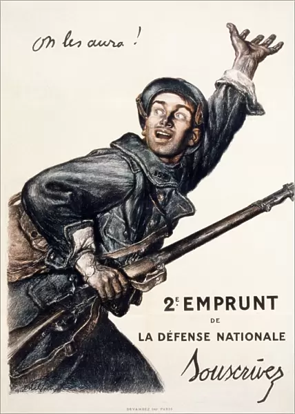 WORLD WAR I: FRENCH POSTER. We ll Get Them! Lithograph poster by Abel Faivre, 1916, advertising the 2nd National Loan to support French troops during World War I