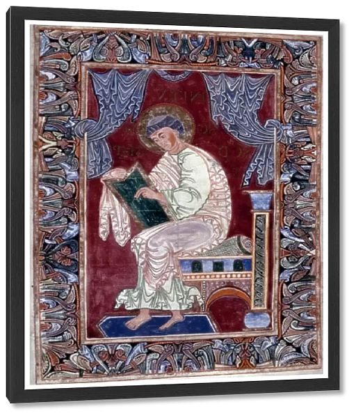 SAINT MARK In an illumination from an early 11th century French Latin gospel