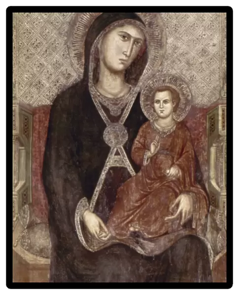 LAZIALE: MADONNA AND CHILD. With donor. Panel, 1325