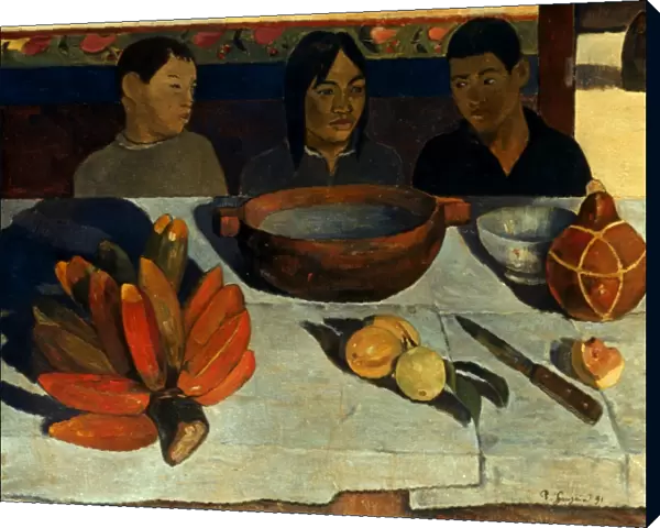 GAUGUIN: MEAL, 1891. Paul Gauguin: The Meal. Oil on canvas, 1891