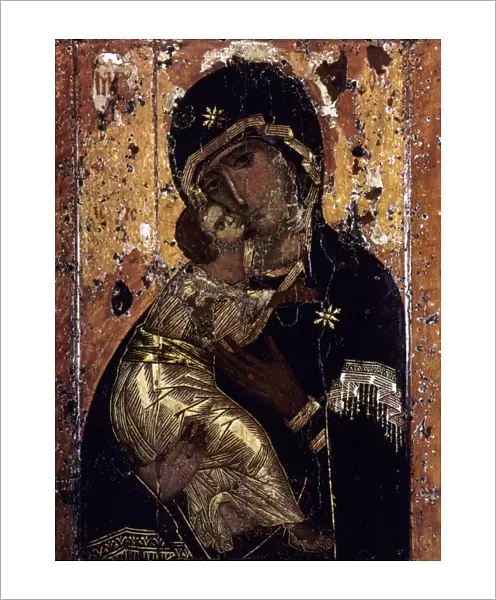 THE VIRGIN OF VLADIMIR. Russian icon painted at Constantinople, c1131