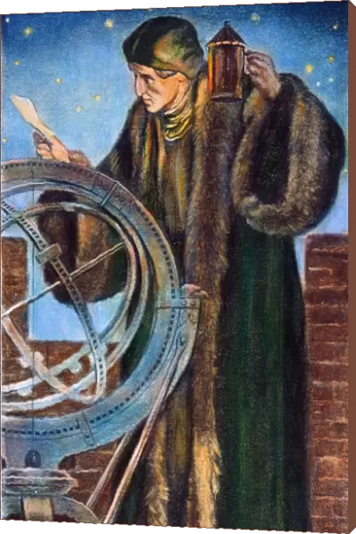 NICOLAUS COPERNICUS (1473-1543). Polish astronomer. Observing the skies at night. After the painting by Otto Brausewetter (1835-1904)
