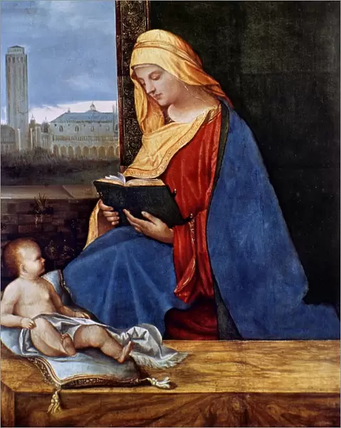 MADONNA READING. Oil on panel, c1507, by Il Giorgione