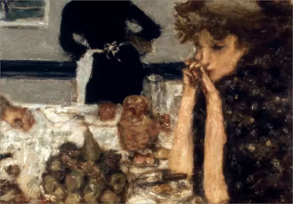 BONNARD: BREAKFAST, c1899. Misia Natanson at Breakfast. Oil on wood by Pierre Bonnard