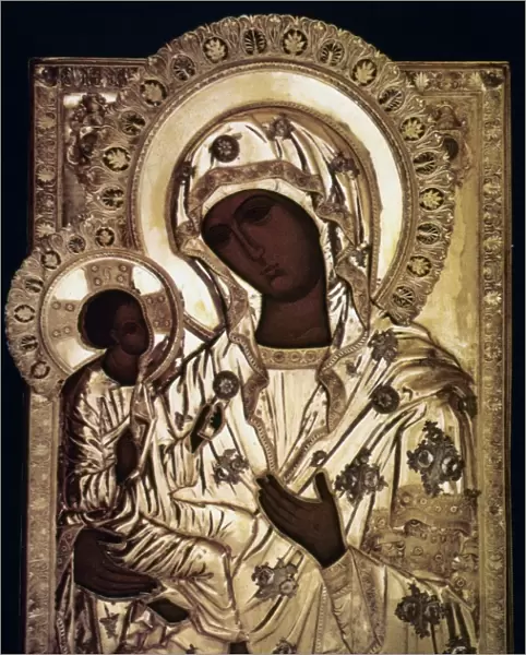 OUR LADY OF YEVSEMANISK. Russian icon, 16th century
