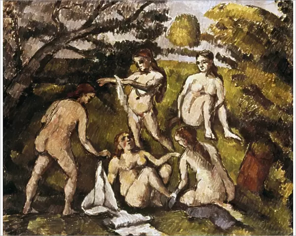 CEZANNE: FIVE BATHERS. Paul Cezanne: Five bathers. Canvas