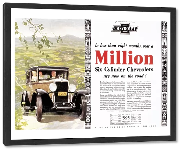 CHEVROLET AD, 1929. Chevrolet automobile advertisement from an American magazine, 1929