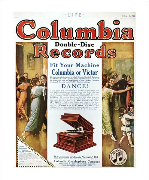 PHONOGRAPH AD, 1914. Columbia Gramophone Company advertisement from an American magazine, 1914