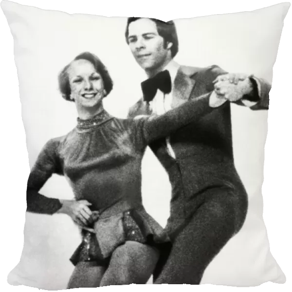 OLYMPIC GAMES, 1976. American ice dancing couple Colleen O Connor and Jim Millns performing in the compulsory round at the Winter Olympic Games in Innsbruck, Austria, where they would receive the bronze medal, 4 February 1976