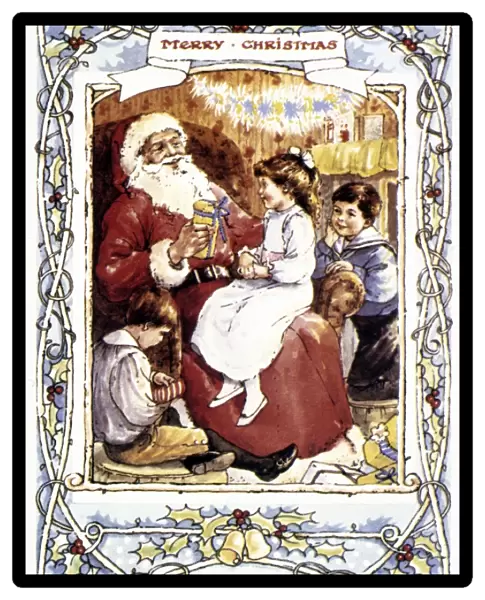 ENGLISH CHRISTMAS CARD. Late 19th century