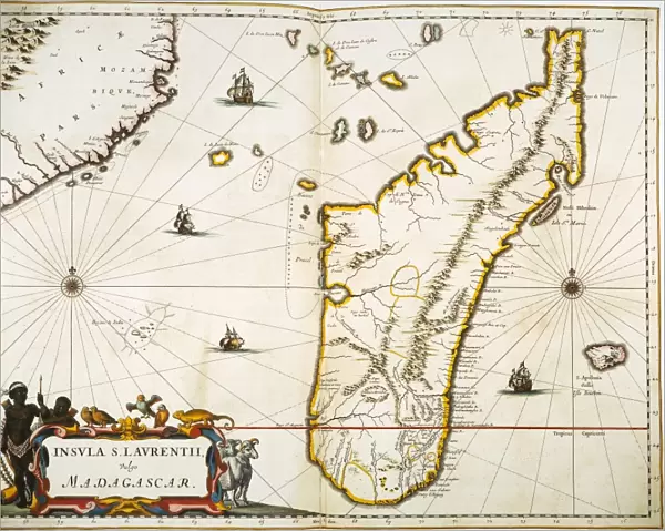 MADAGASCAR MAP, 1662. Map of Madagascar from Johannes Blaeus Atlas Major