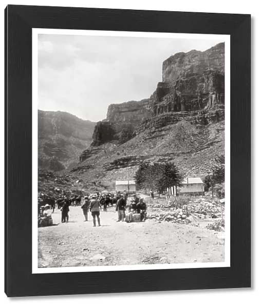 GRAND CANYON, 1907. Tourist camp in the Grand Canyon in Arizona, 3, 100 feet below the rim. Photographed in 1907