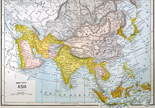 Asia Map Late 19th Century