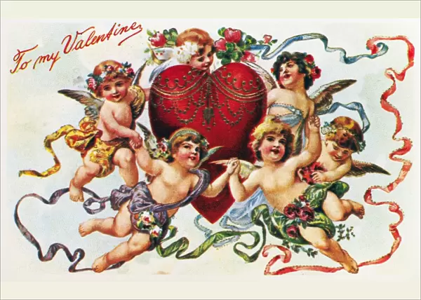 VALENTINEs DAY CARD. American St. Valentines Day greeting card, c1900