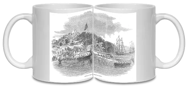MONROVIA, LIBERIA, 1849. Wood engraving, English, 1849