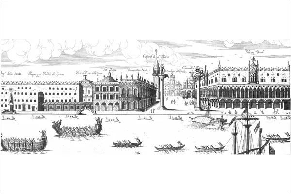 VENICE: GRAND CANAL, 1686. The Grand Canal in Venice, Italy. Line engraving from Giovanni Matteo Albertis Giuochi Festive, 1686