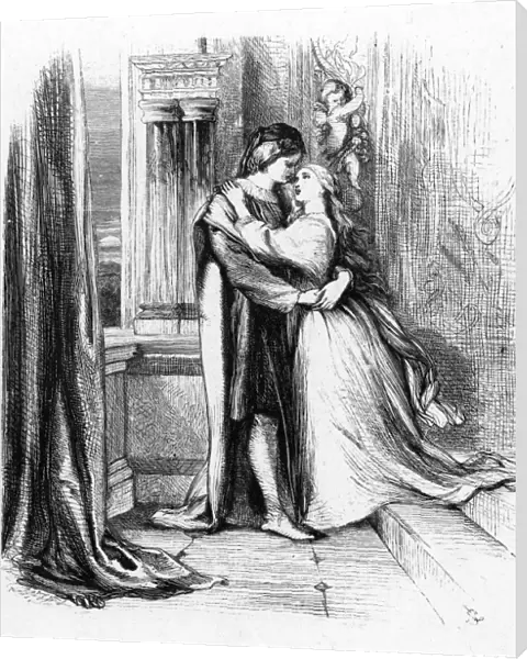 ROMEO & JULIET. Scene from the play by William Shakespeare. Wood engraving, English, 1880