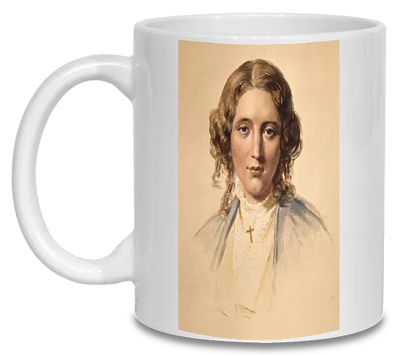 HARRIET BEECHER STOWE (1811-1896). American author and abolitionist: colored stipple engraving from an original drawing made by George Richmond in 1853, while Mrs. Stowe was on her first visit to England