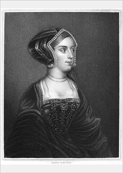 ANNE BOLEYN (1507-1536). Second wife of King Henry VIII of England. Line and stipple engraving, English, 1832