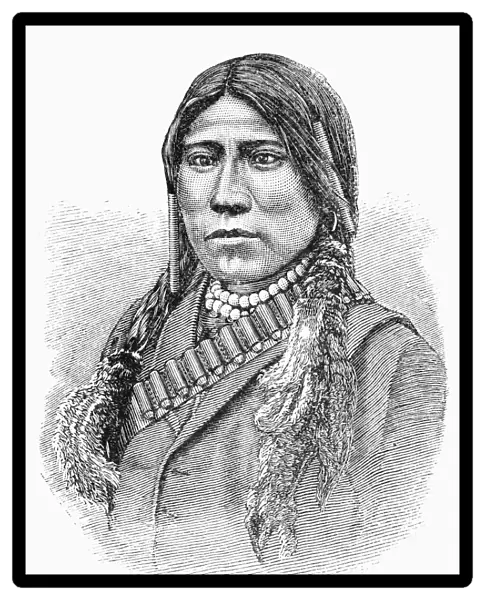 UTE CHIEF, 1879. Tab-e-nash, White River Ute chief. Wood engraving, American, 1879
