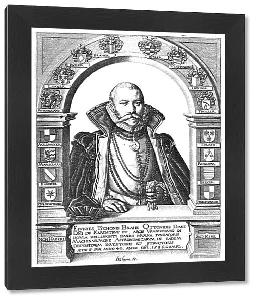 TYCHO BRAHE (1546-1601). Danish astronomer. Line engraving, 1596, by Jacob de Gheyn for Brahes Epistolae astronomicae, after a portrait of 1586 by Tobias Gemperlin