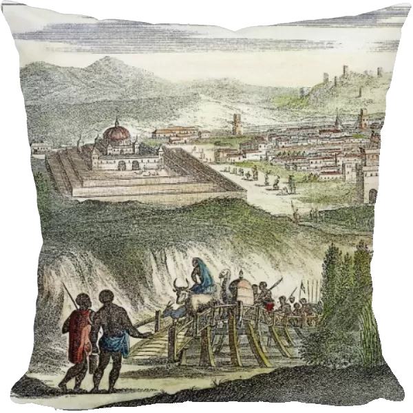 PERU: CUZCO, 1673. A view of Cuzco, Peru. Copper engraving, 1673