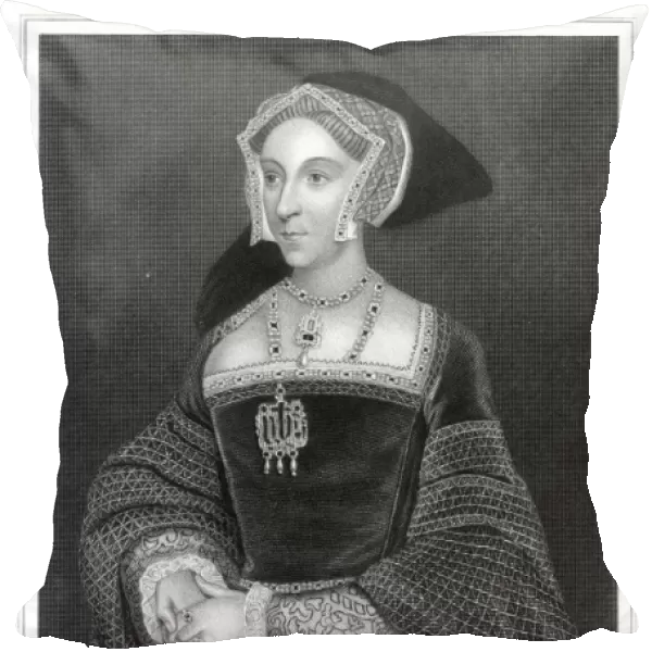 JANE SEYMOUR (1509-1537). Third wife of King Henry VIII of England. Line and stipple engraving, 1836, after the painting by Holbein