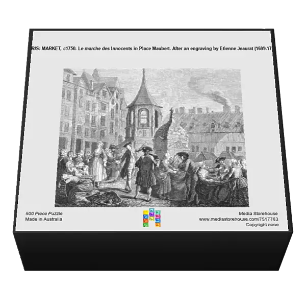 PARIS: MARKET, c1750. Le marche des Innocents in Place Maubert. After an engraving by Etienne Jeaurat (1699-1789)