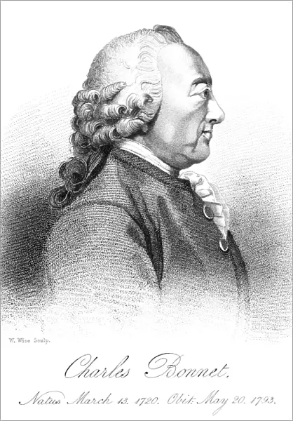 CHARLES BONNET (1720-1793). Swiss naturalist and philosopher. Stipple engraving, English, 1823