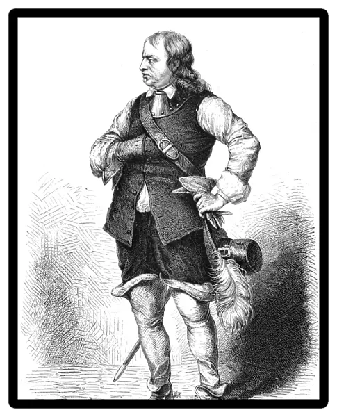 OLIVER CROMWELL (1599-1658). English soldier and statesman. Line engraving, 19th century