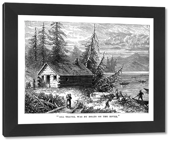 VIRGINIA SETTLEMENT. Settlement on the Virginia frontier in the 18th century. Wood engraving, 19th century
