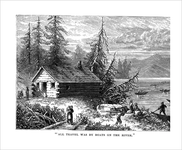 VIRGINIA SETTLEMENT. Settlement on the Virginia frontier in the 18th century. Wood engraving, 19th century