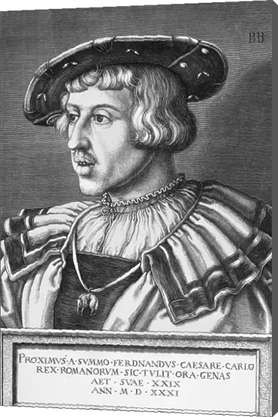 FERDINAND I (1503-1564). Holy Roman emperor, 1558-64. Copper engraving, 1531, by Bartel Beham