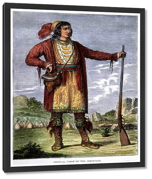 OSCEOLA (c1804-1838). Native American leader. Wood engraving, American, 19th century