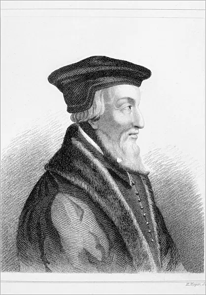HUGH LATIMER (1485-1555). English Reformation leader and Protestant martyr. Line and stipple engraving by H. Meyer, 1826