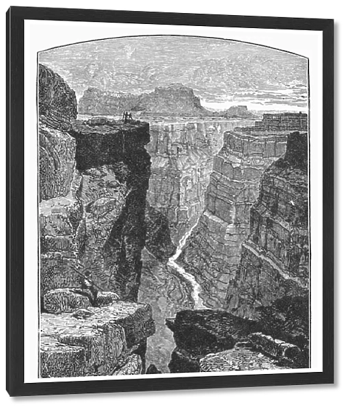 THE COLORADO RIVER. The Brink of the Inner Gorge. Wood engraving, 1870