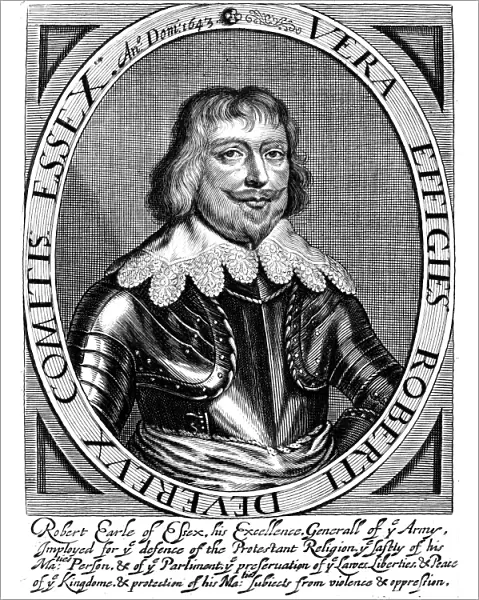 ROBERT DEVEREUX (1591-1646). 3rd Earl of Essex. English parliamentary general. Line engraving, English, 1643