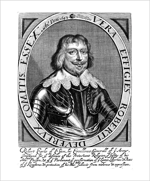 ROBERT DEVEREUX (1591-1646). 3rd Earl of Essex. English parliamentary general. Line engraving, English, 1643