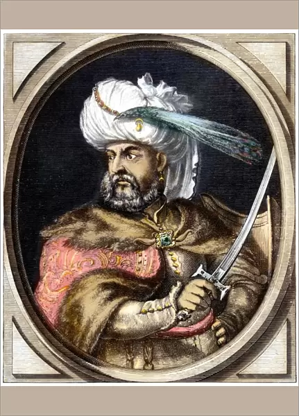 KARA MUSTAFA d. 1683. Grand vizier of Turkey (1676-83). Contemporary engraving
