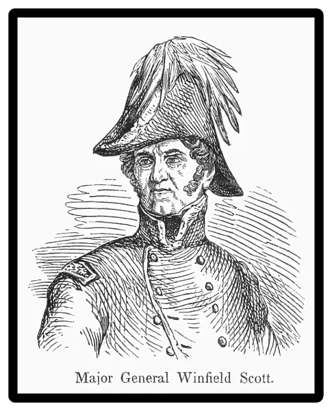 WINFIELD SCOTT (1786-1866). American army officer. Wood engraving, American, 1848