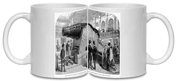 PARIS: EXPOSITION OF 1867. A Krupp Cannon exhibited at the Paris World Exposition of 1867. Wood engraving from a contemporary English newspaper