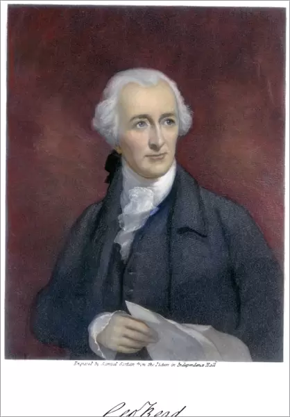 GEORGE READ (1733-1798). American lawyer and Revolutionary leader. Mezzotint engraving, late 19th century, by Samuel Sartain