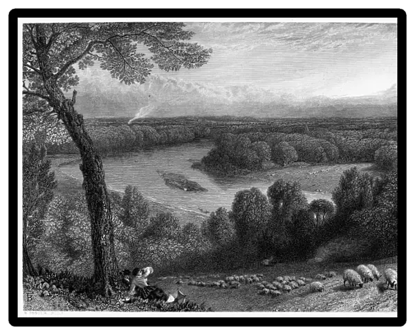 ENGLAND: THAMES VIEW, c1870. View of the Thames from Richmond Hill, on the outskirts of London, England. Steel engraving by John Saddler, c1870, after a painting by Myles Birket Foster