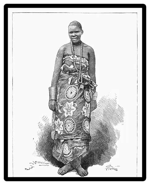 AFRICA: MANGANJA WOMAN. Manganja woman of Nyasaland (present-day Malawi), East Africa. Line engraving, 1889