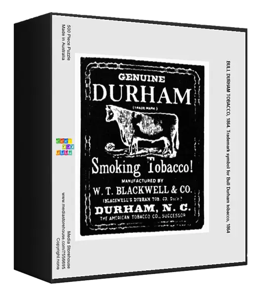 BULL DURHAM TOBACCO, 1864. Trademark symbol for Bull Durham tobacco, 1864
