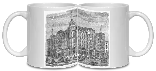 CHICAGO: PALMER HOUSE. The Palmer House Hotel at Chicago, Illinois. Wood engraving, American, 1878