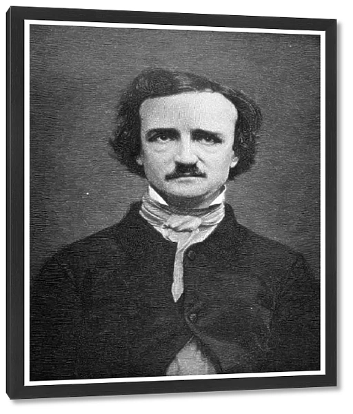 EDGAR ALLAN POE (1809-1849). American writer. Wood engraving, 19th century, by Timothy Cole after a daguerreotype of 1848